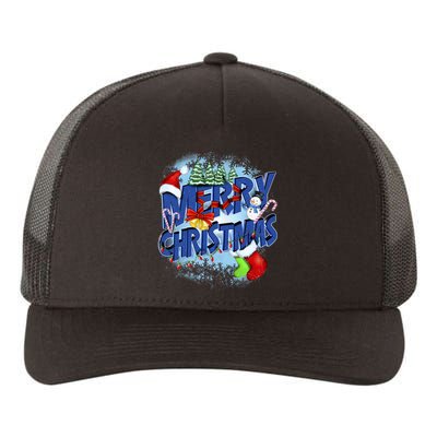 Cute Merry Christmas Word Decoration Yupoong Adult 5-Panel Trucker Hat