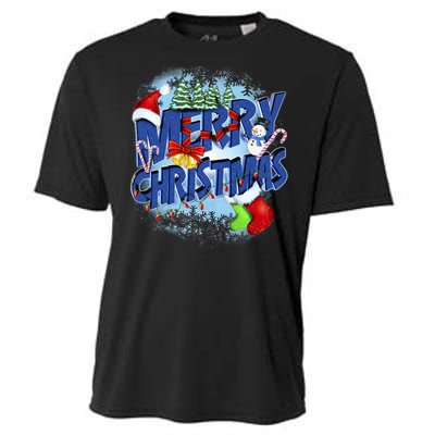 Cute Merry Christmas Word Decoration Cooling Performance Crew T-Shirt