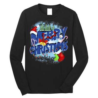 Cute Merry Christmas Word Decoration Long Sleeve Shirt