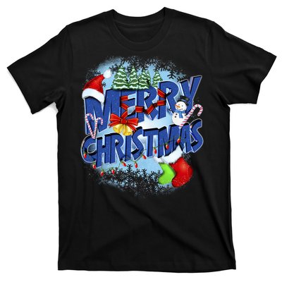 Cute Merry Christmas Word Decoration T-Shirt