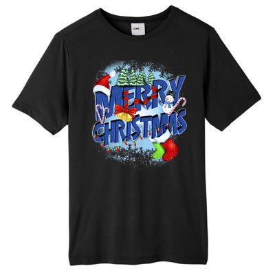 Cute Merry Christmas Word Decoration Tall Fusion ChromaSoft Performance T-Shirt