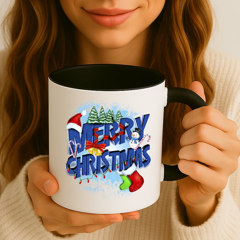 Cute Merry Christmas Word Decoration Mug