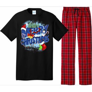 Cute Merry Christmas Word Decoration Pajama Set