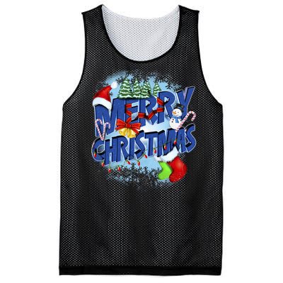 Cute Merry Christmas Word Decoration Mesh Reversible Basketball Jersey Tank