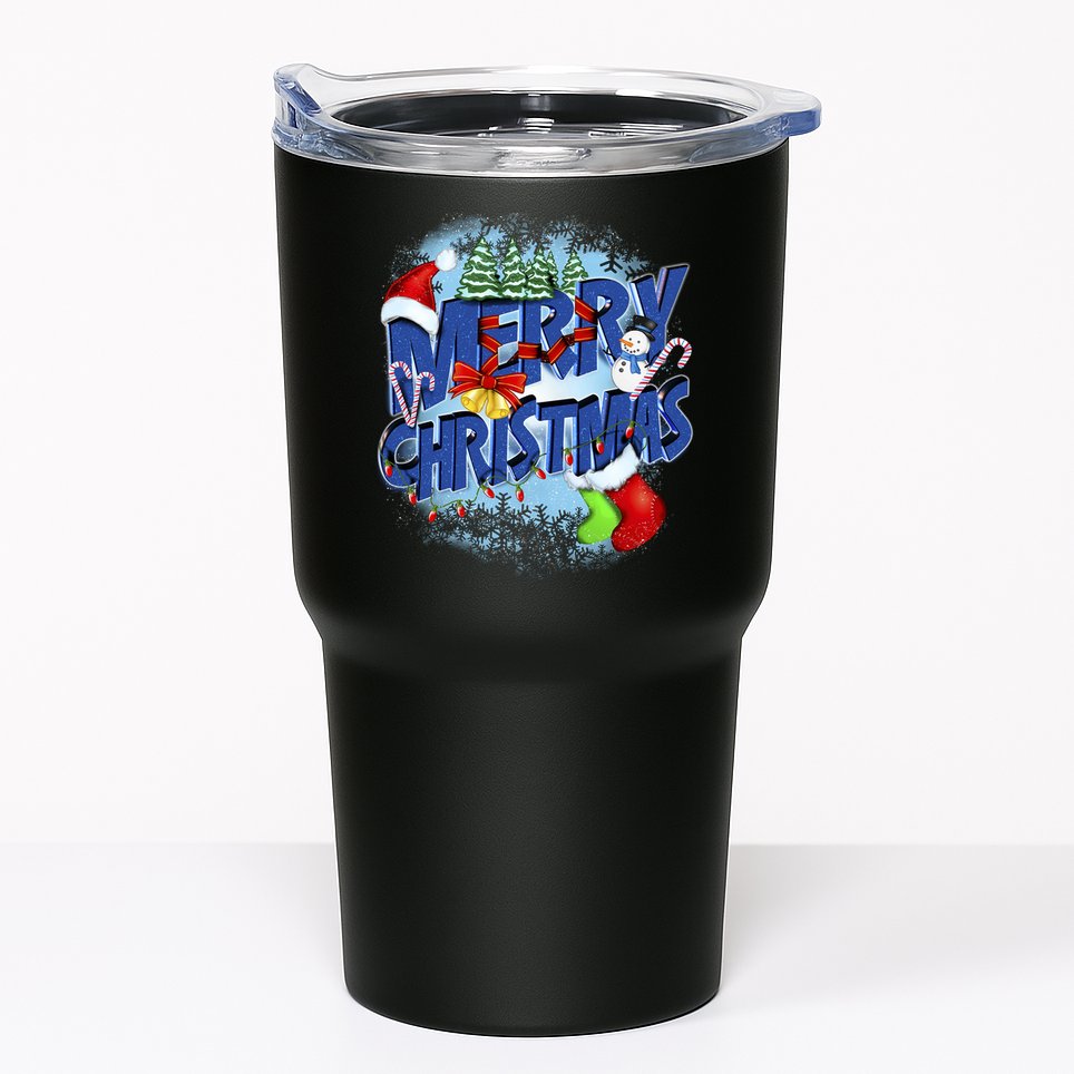 Cute Merry Christmas Word Decoration Tumbler