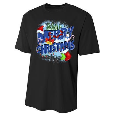 Cute Merry Christmas Word Decoration Performance Sprint T-Shirt