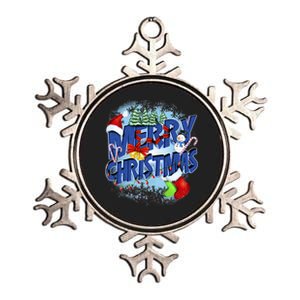 Cute Merry Christmas Word Decoration Metallic Star Ornament