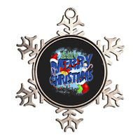 Cute Merry Christmas Word Decoration Metallic Star Ornament