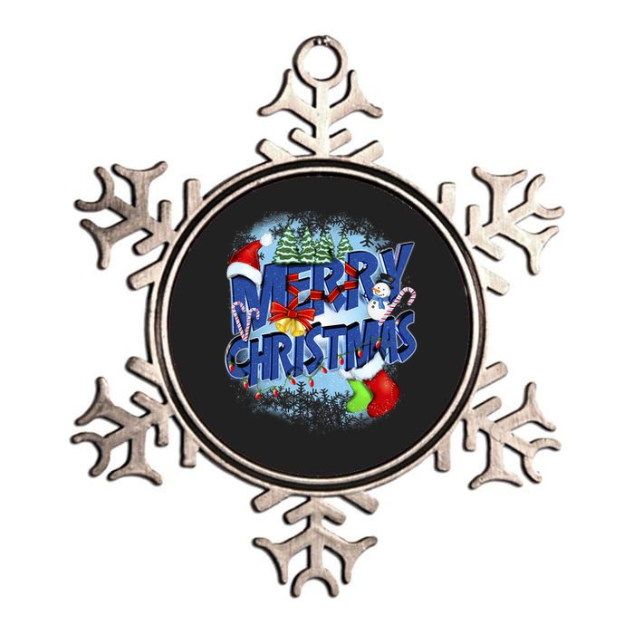 Cute Merry Christmas Word Decoration Metallic Star Ornament