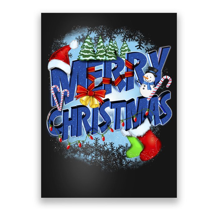 Cute Merry Christmas Word Decoration Poster