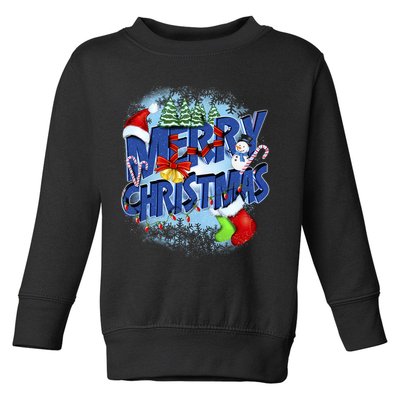 Cute Merry Christmas Word Decoration Toddler Sweatshirt