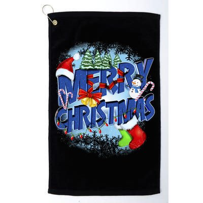 Cute Merry Christmas Word Decoration Golf Towel