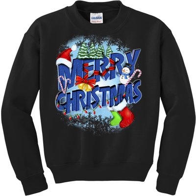 Cute Merry Christmas Word Decoration Kids Sweatshirt