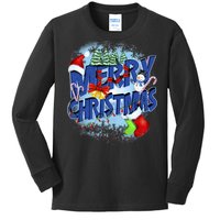 Cute Merry Christmas Word Decoration Kids Long Sleeve Shirt