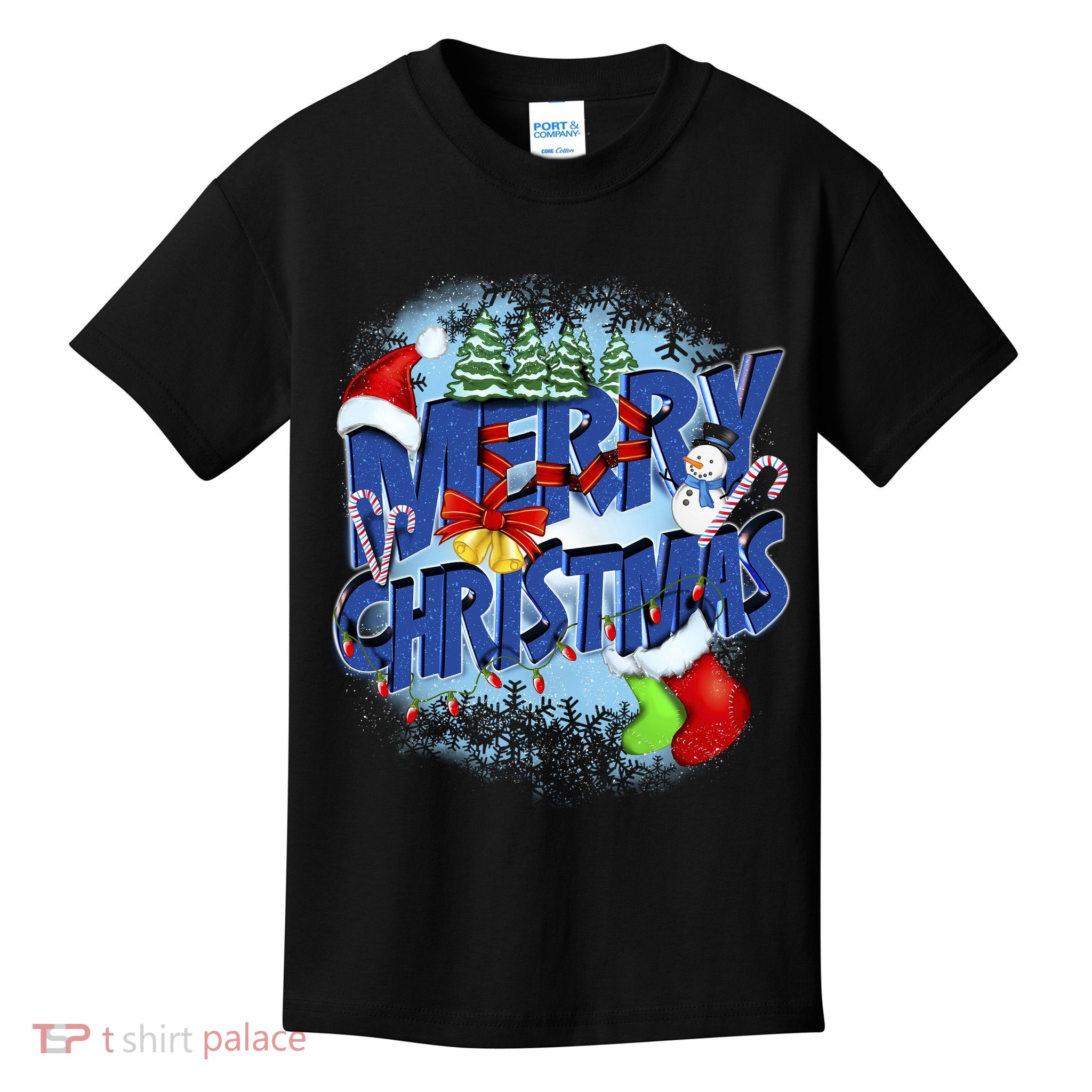 Cute Merry Christmas Word Decoration Kids T-Shirt