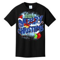 Cute Merry Christmas Word Decoration Kids T-Shirt