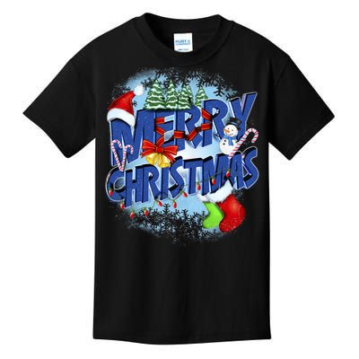 Cute Merry Christmas Word Decoration Kids T-Shirt