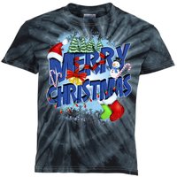 Cute Merry Christmas Word Decoration Kids Tie-Dye T-Shirt