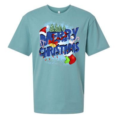 Cute Merry Christmas Word Decoration Sueded Cloud Jersey T-Shirt