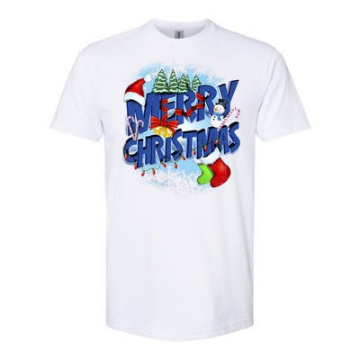 Cute Merry Christmas Word Decoration Softstyle CVC T-Shirt