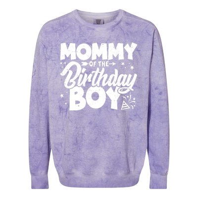 Cute Mommy Of The Birthday Boy  Colorblast Crewneck Sweatshirt