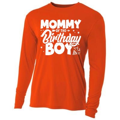 Cute Mommy Of The Birthday Boy  Cooling Performance Long Sleeve Crew