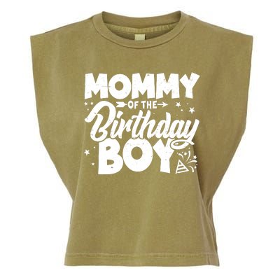 Cute Mommy Of The Birthday Boy  Garment-Dyed Women's Muscle Tee