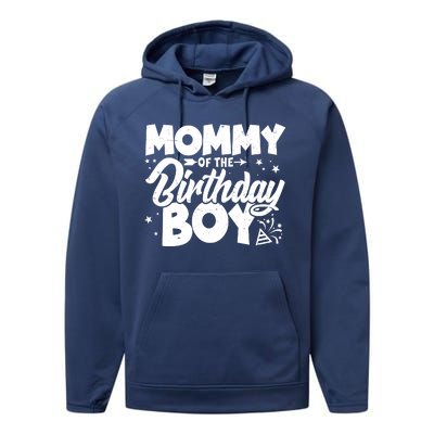 Cute Mommy Of The Birthday Boy  Performance Fleece Hoodie