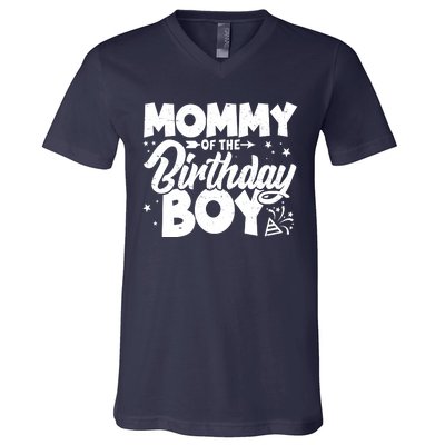 Cute Mommy Of The Birthday Boy  V-Neck T-Shirt