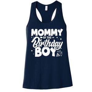 Cute Mommy Of The Birthday Boy  Women's Racerback Tank