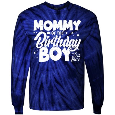 Cute Mommy Of The Birthday Boy  Tie-Dye Long Sleeve Shirt