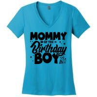 Cute Mommy Of The Birthday Boy  Women's V-Neck T-Shirt