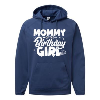 Cute Mommy Of The Birthday Girl Performance Fleece Hoodie