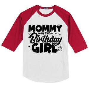 Cute Mommy Of The Birthday Girl Kids Colorblock Raglan Jersey