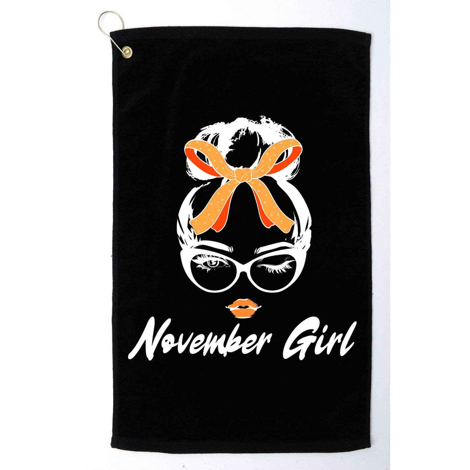 Cute November Girl Birthday Golf Towel