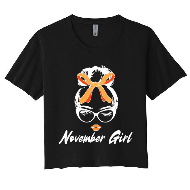 Cute November Girl Birthday Crop Top