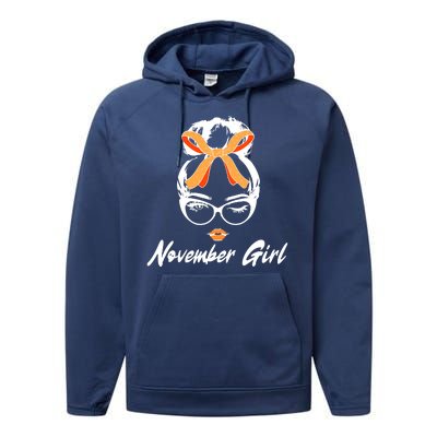 Cute November Girl Birthday Performance Fleece Hoodie