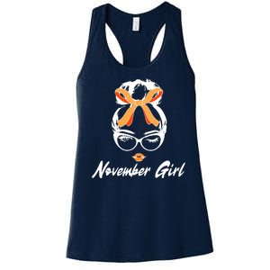 Cute November Girl Birthday Women's Racerback Tank