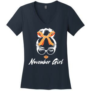 Cute November Girl Birthday Women's V-Neck T-Shirt