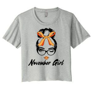 Cute November Girl Birthday Women's Crop Top Tee