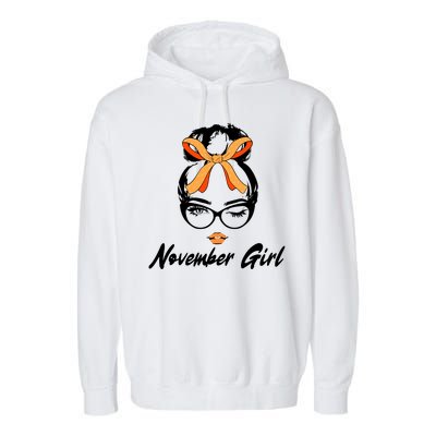 Cute November Girl Birthday Garment-Dyed Fleece Hoodie