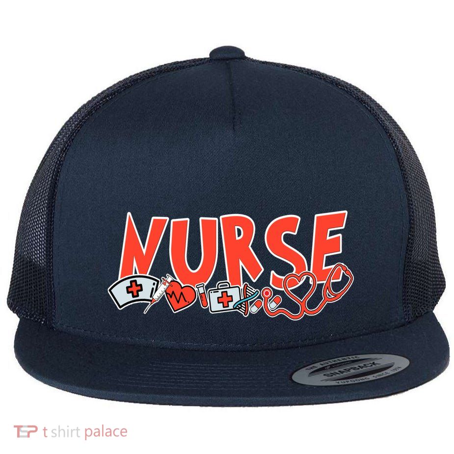 Cute Nurse Day Flat Bill Trucker Hat