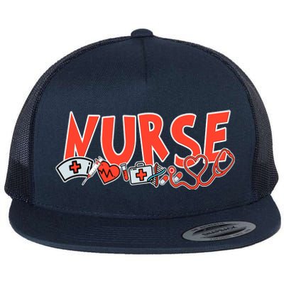 Cute Nurse Day Flat Bill Trucker Hat