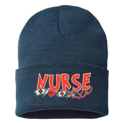 Cute Nurse Day Sustainable Knit Beanie