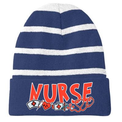 Cute Nurse Day Striped Beanie with Solid Band