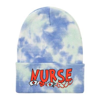 Cute Nurse Day Tie Dye 12in Knit Beanie