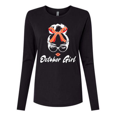 Cute October Girl Birthday Womens Cotton Relaxed Long Sleeve T-Shirt