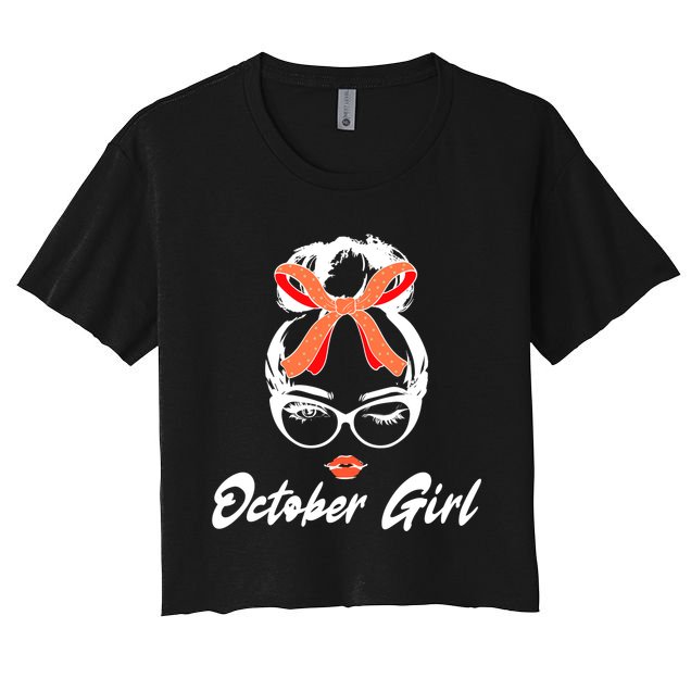 Cute October Girl Birthday Crop Top