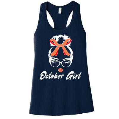 Cute October Girl Birthday Women's Racerback Tank