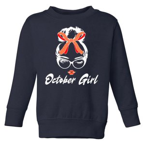 Cute October Girl Birthday Toddler Sweatshirt